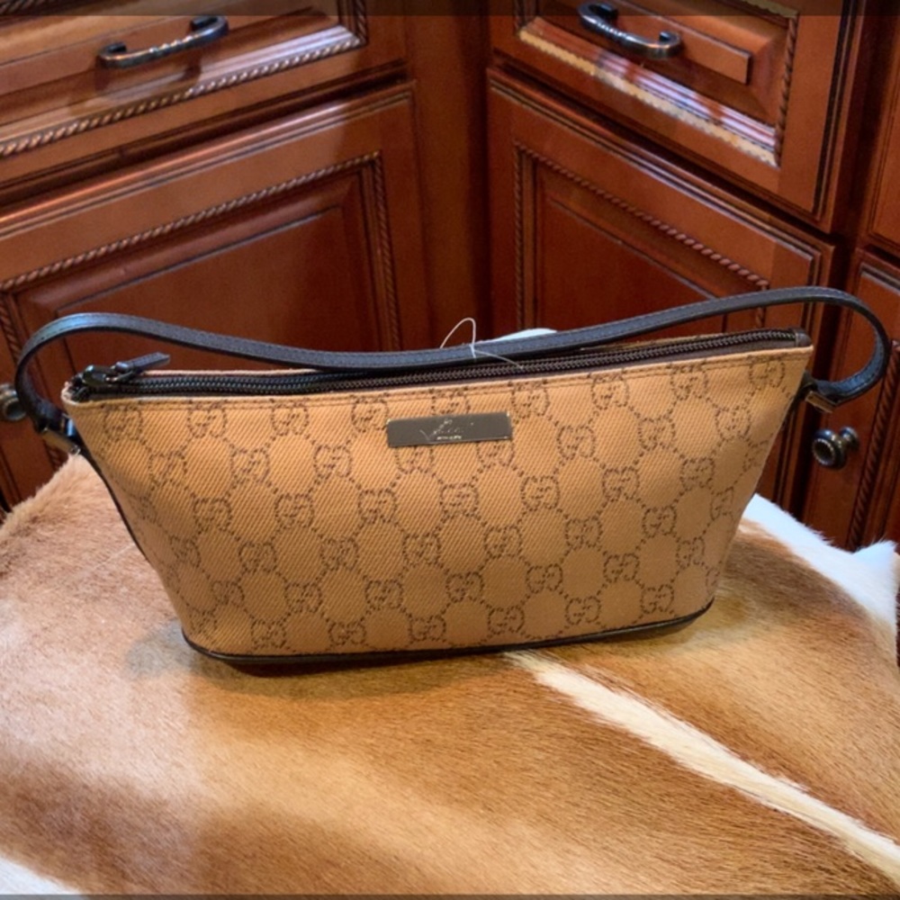 -❌SOLD❌✳️AUTH GUCCI ICONIC PRINT TAB POCHETTE EUC - Picture 5 of 14